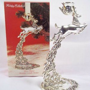 Godinger Silver Plated Reindeer Candle Holder